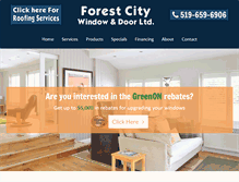 Tablet Screenshot of forestcitywindows.ca